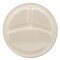 Boardwalk Bagasse PFAS-Free Dinnerware, Plate, 10 in. dia, 3-Compartment, White, 500PK PL-11BW-NPFA - alternate 7